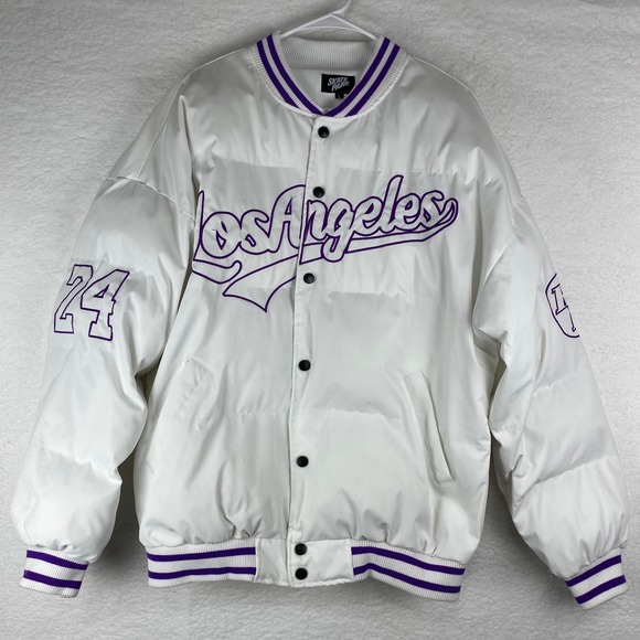 Skate Park Other - Skate Park Los Angeles Black Mamba Puffer Varsity Jacket White Purple Mens Large